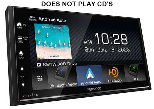 Kenwood eXcelon 2-DIN 6.8" Digital Multimedia Receiver with Built-in Bluetooth, Apple CarPlay, Android Auto, Wired Mirroring, HD Radio, and Sirius-XM Ready