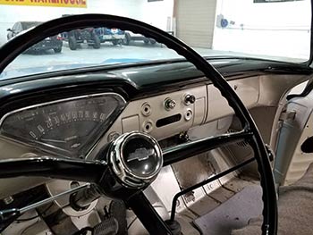 Late 50s Chevy Fleetside Truck. Installed a Retro Radio Specific head unit and a pair of Kenwood speakers in the doors
