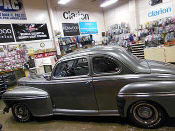 1946 Mercury Coup Installed a Kenwood Excelon Bluetooth Receiver and a pair of 6.5" Kenwood Excelon speakers.