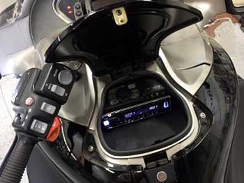 2009 BMW K1200LT. Installed a Kenwood marine media receiver and a Sirius tuner