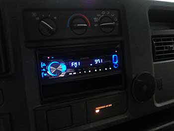 Kenwood Excelon USB Am/Fm CD head unit, w/Rockford Fosgate Punch Pro 6" Mids & Punch Pro 4" Tweeters in custom made door panels Powered by a four channel RF Punch amp and a 15" RF Punch sub in a custom ported box, Powered by a mono RF Punch amp.