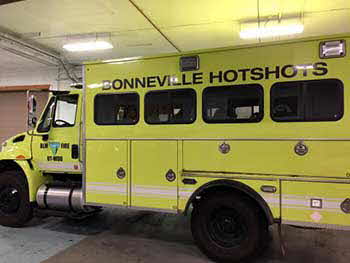 Bonneville Hot Shots Fire Truck. Installed a JVC Multimedia Receiver with Bluetooth and a 24" Samsung LED TV. 