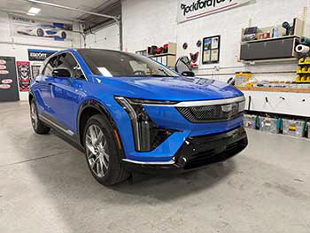 Brand new 2025 Cadillac Optiq in for front & rear driving cameras.