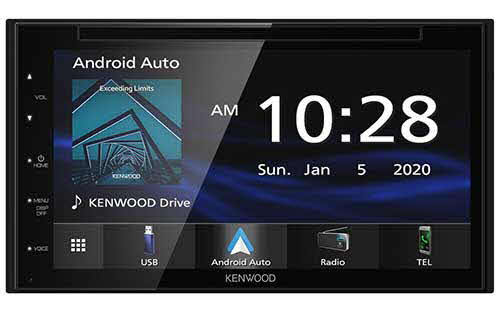 Kenwood 6.8" Capacitive Screen DVD Receiver, Car Play Ready, Android Auto Ready, Bluetooth, Wired Mirroring for Android Phones, Rear USB, 3Preouts (2V)