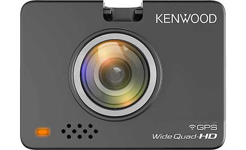 Kenwood HD dash cam with 2" display, Wi-Fi, GPS, and included rear-view cam