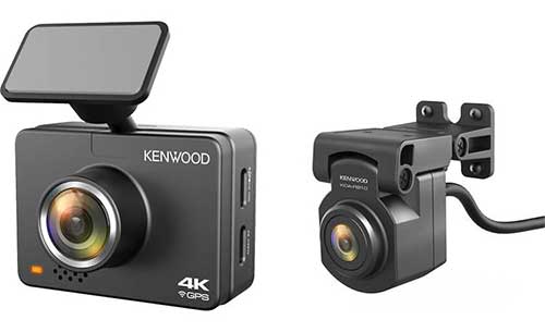 Kenwood Compact 4K HD dash camera with 2" display, Wi-Fi, and GPS  includes rear-view cam