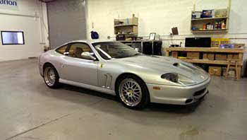 2001 Ferrari 550 Maranello. Built a custom mount for a Kenwood 6.95" Flip Out Monitor, AM/FM/DVD Receiver.
