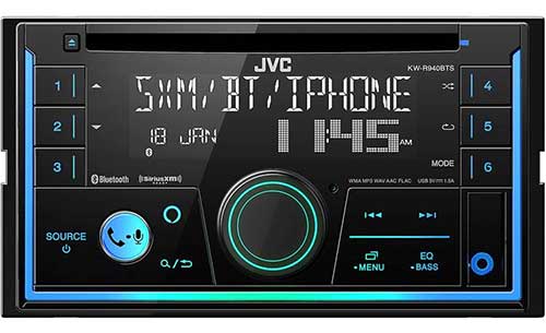 JVC 2-Din CD Receiver featuring Bluetooth / USB / SiriusXM / Amazon Alexa / 13-Band EQ / JVC Remote App Compatibility