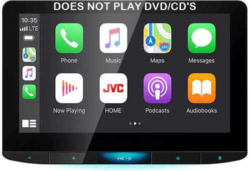 JVC Digital Media Receiver featuring 10.1" HD Screen / Wireless Apple CarPlay / Wireless Android Auto / HDMI Input / 4-Cam Input / High-Resolution Audio / iDatalink Maestro Ready / Bluetooth� / 13-Band EQ