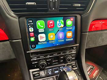 2015 Porsche GT3 in for CarPlay add on to modernize the existing head unit. Installed a ZZ2 CarPlay adapter as well as front and rear cameras