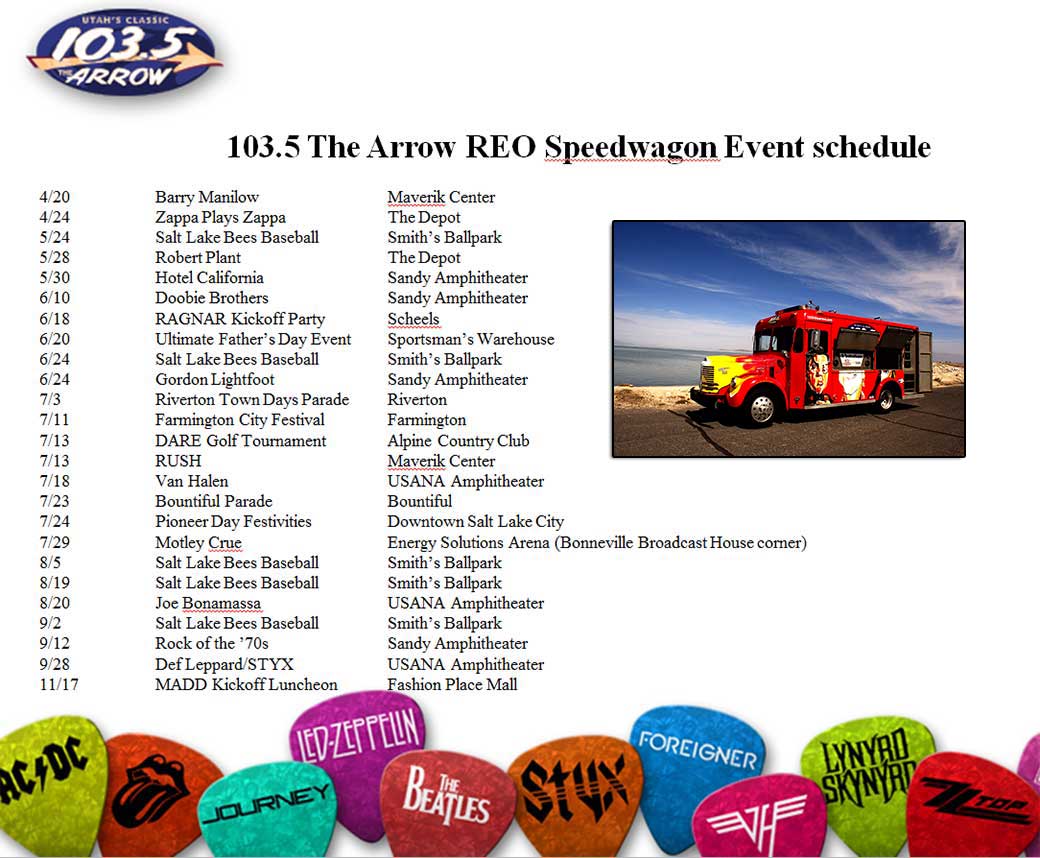REO SpeedWagon Schedule 2015
