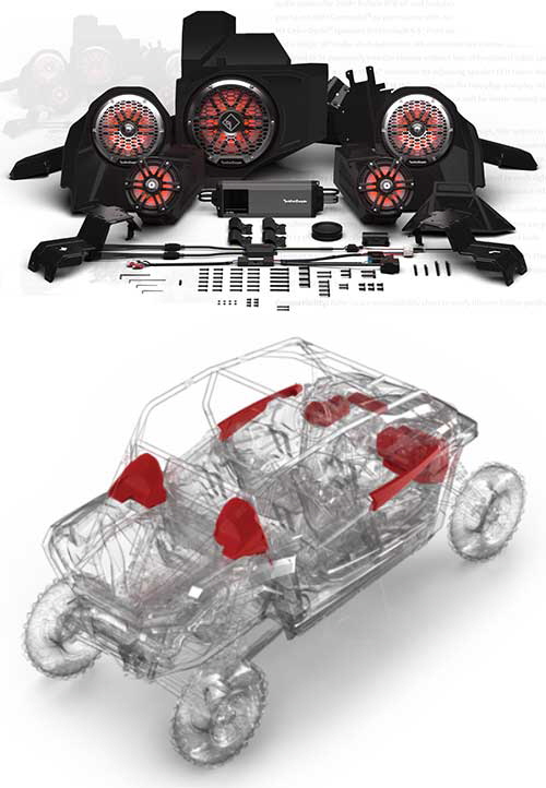 ROCKFORD FOSGATE Stage 6 Aftermarket 1,500-Watt Audio System for 2024+ RZR XP w/ Ride Command