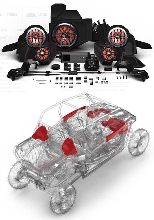 ROCKFORD FOSGATE Stage 6 Aftermarket 1,500-Watt Audio System for 2024+ RZR XP