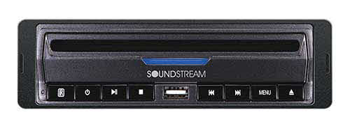 SOUNDSTREAM Single DIN Standalone DVD Player w/ Front USB Panel Playback