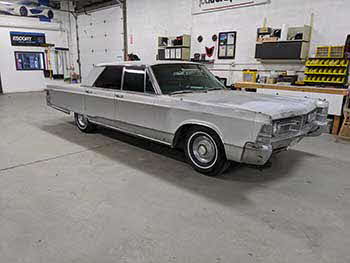 1967 Chrysler New Yorker. Received a full Kenwood Excelon audio upgrade with a KMM series stereo custom built into the glove box housing, 5 1/4" speakers in all 4 doors powered by a 6 channel DSP amp plus a 12" sub in a single sealed enclosure.