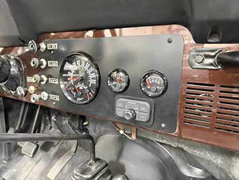 Restored CJ Jeep in for an audio upgrade. Installed Kenwood Bluetooth controller/hideaway unit  made custom speaker mounts for 5  Kenwood speakers in dash and a pair of Rockford Fosgate 6.5 can speakers on the rear toll bar.