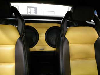 2005 Lamborghini Gallardo. Full Kenwood system, head unit was already in, installed amps, speakers, components and built a custom dual chamber ported enclosure to match interior.